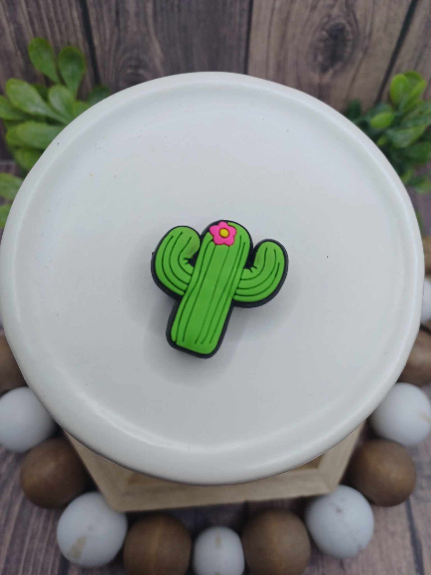 Cactus w/ Flower Shoe Charm Accessory