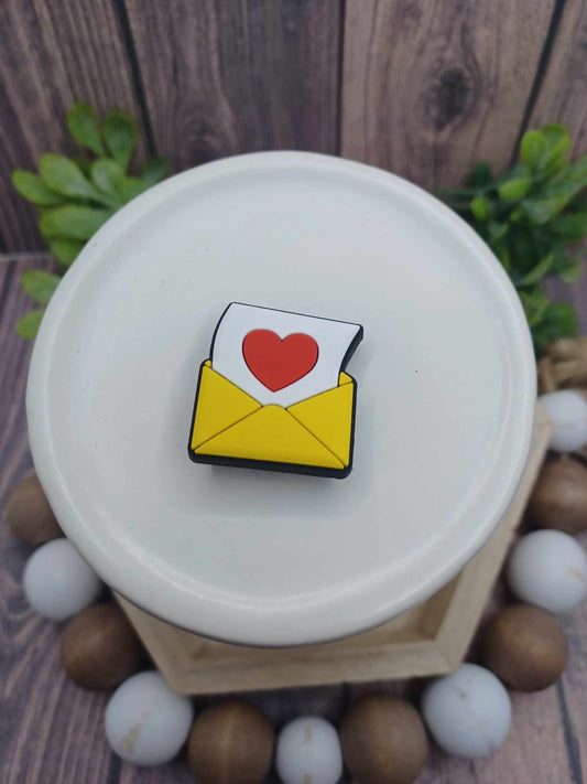 Envelope w/ Heart Note Shoe Charm Accessory