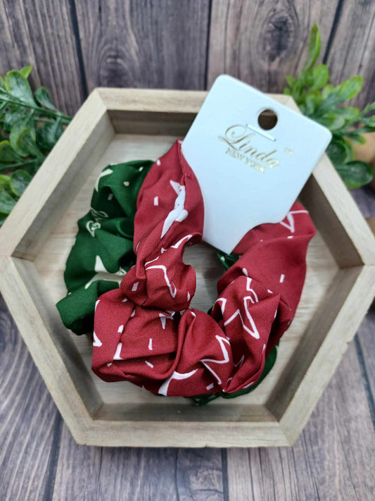 Star Scrunchie Set - Green & Red