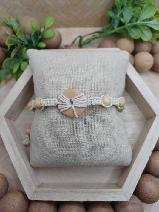 Wooden Beaded & Woven Bracelet