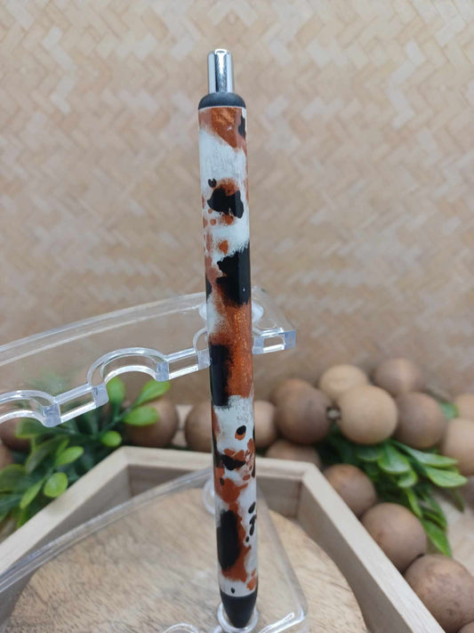 Black & Brown Cow Print Ink Pen