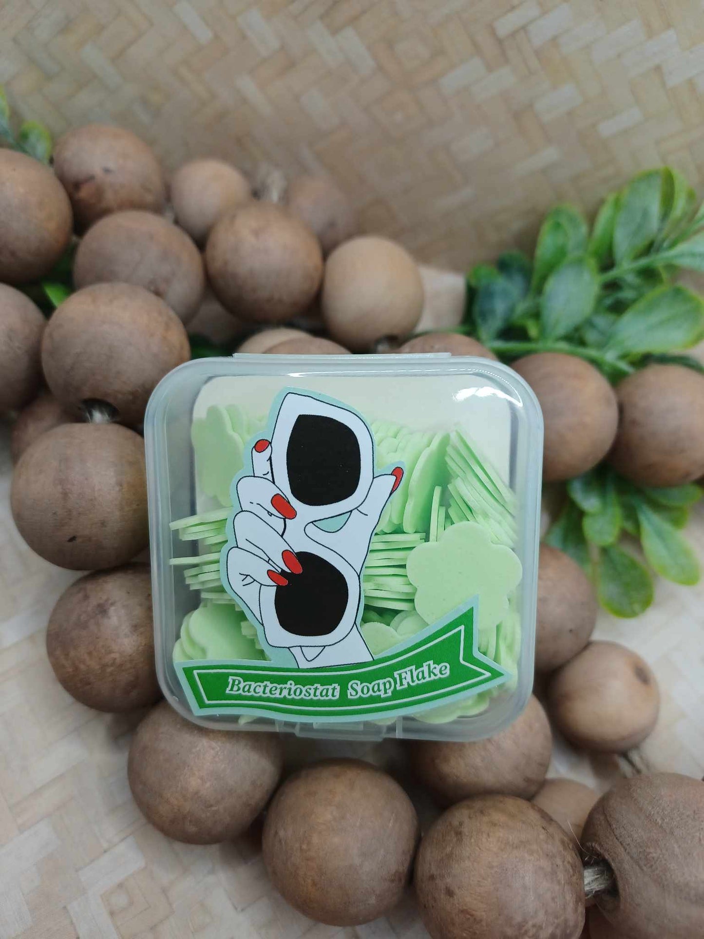 Green Soap Flakes Container