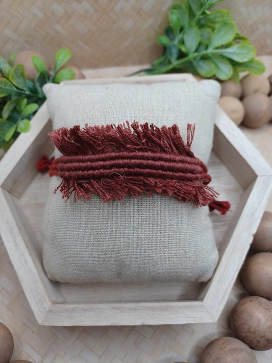 Maroon Fabric Style Bracelet