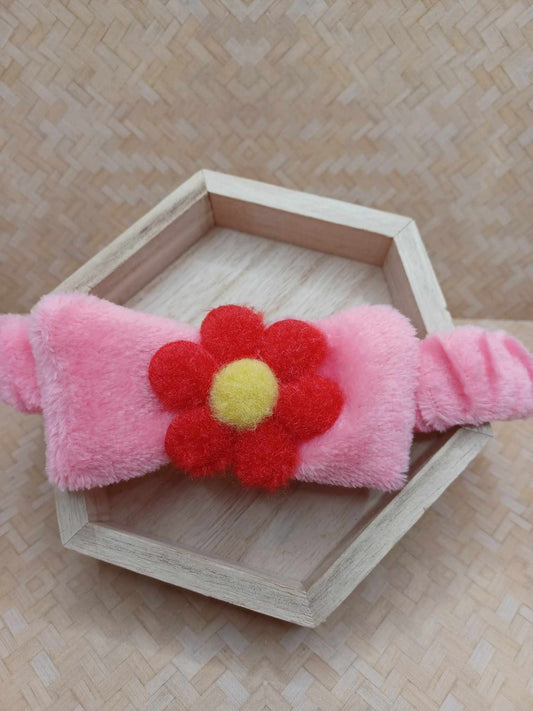 Light Pink Flower Plush Spa Headband