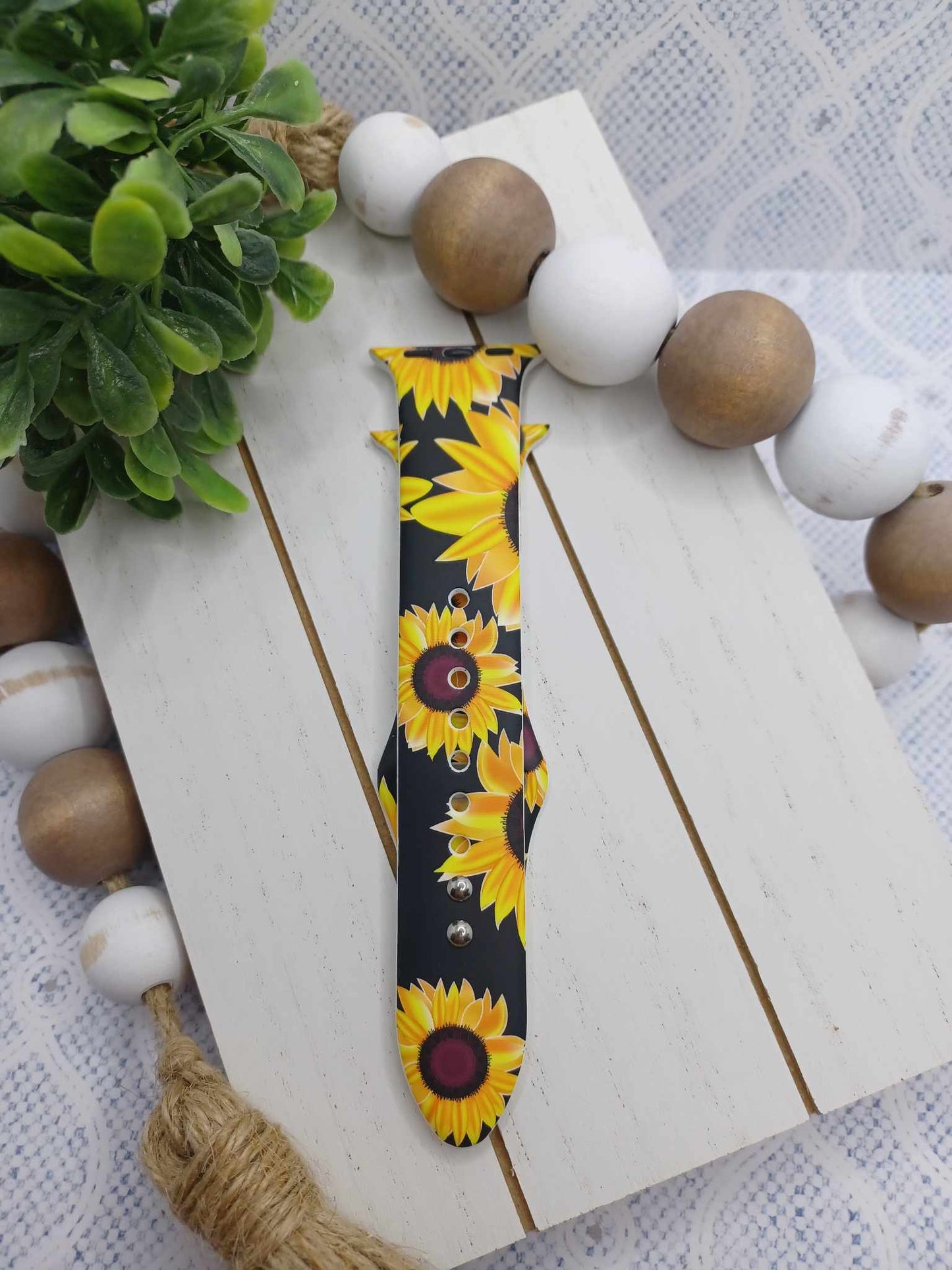 Sunflower Patterned Watch Band - 38/40/41