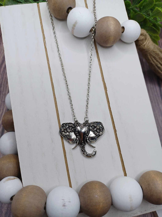 Silver Elephant Necklace