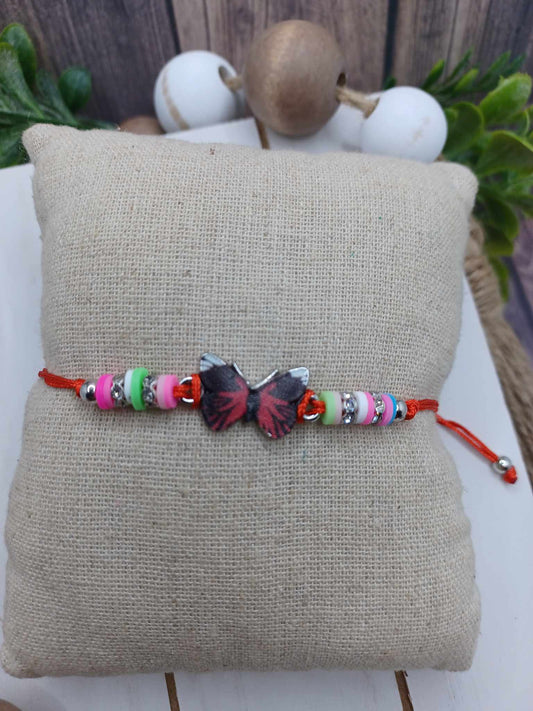 Red Beaded Butterfly Bracelet