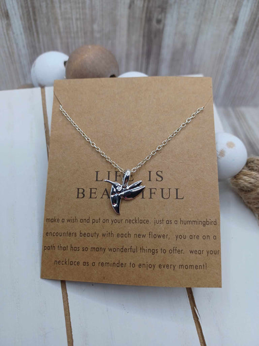 Silver Hummingbird Necklace