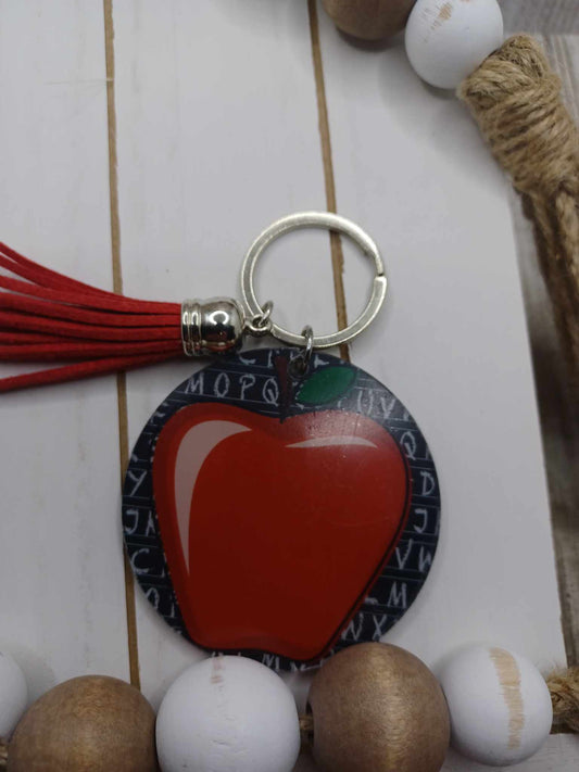 Apple Keychain w/ Chalkboard Backround