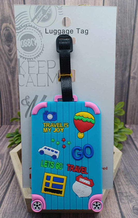 Blue Suitcase Themed Luggage Tag