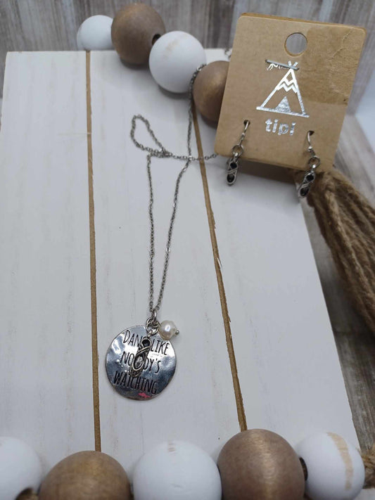 Silver "Dance like nobody's watching" Necklace
