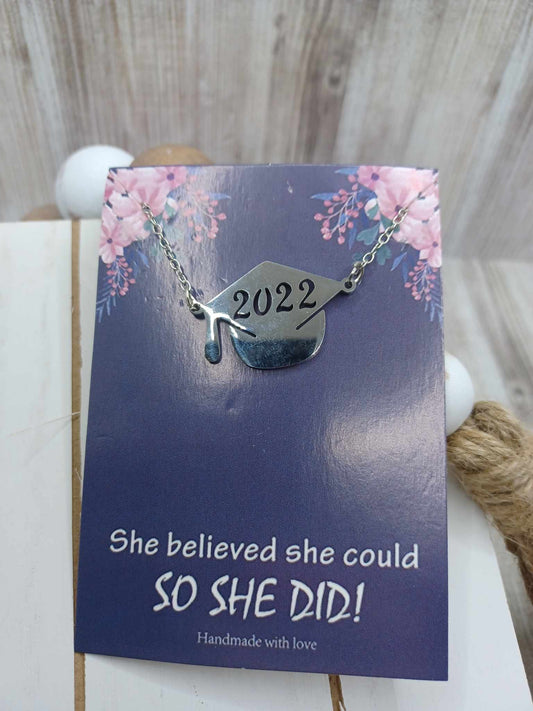 She Believed She Could - Graduation Cap Necklace - 2022