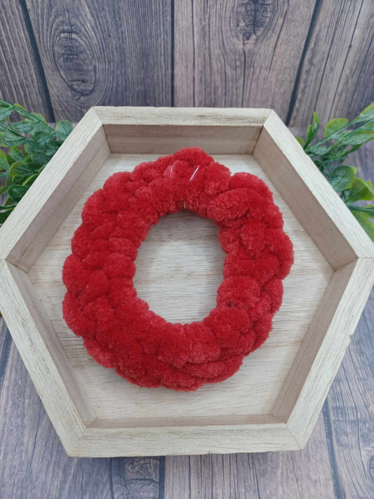 Red Knitted Hair Scrunch