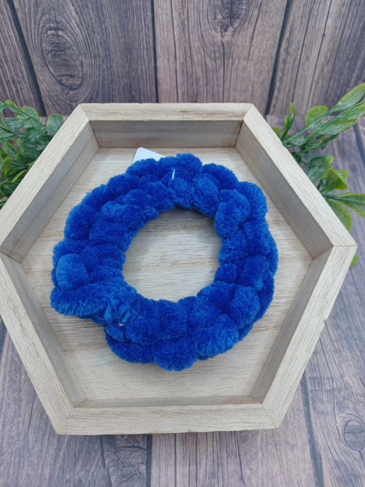 Blue Knitted Hair Scrunch