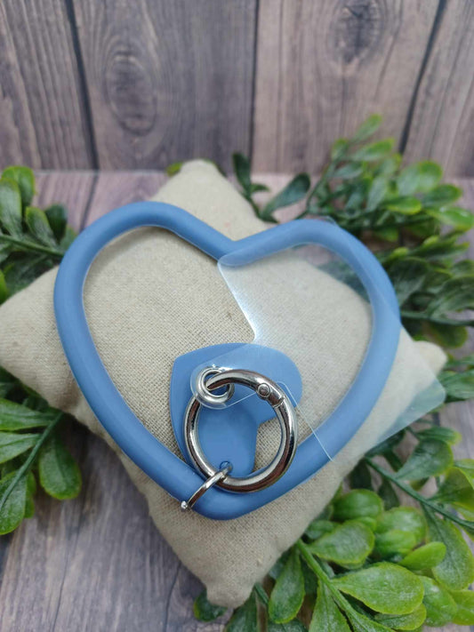 Denim Blue Heart Phone Accessory Wristlet
