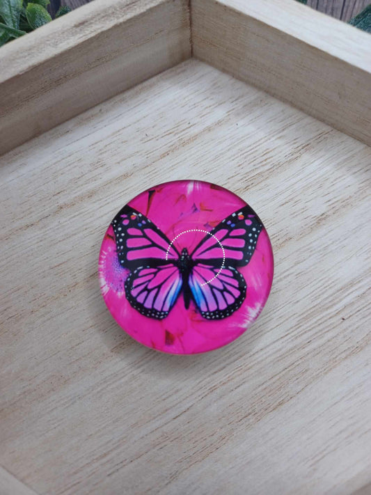 Hot Pink Butterfly Phone Grip Mobile Phone Accessory