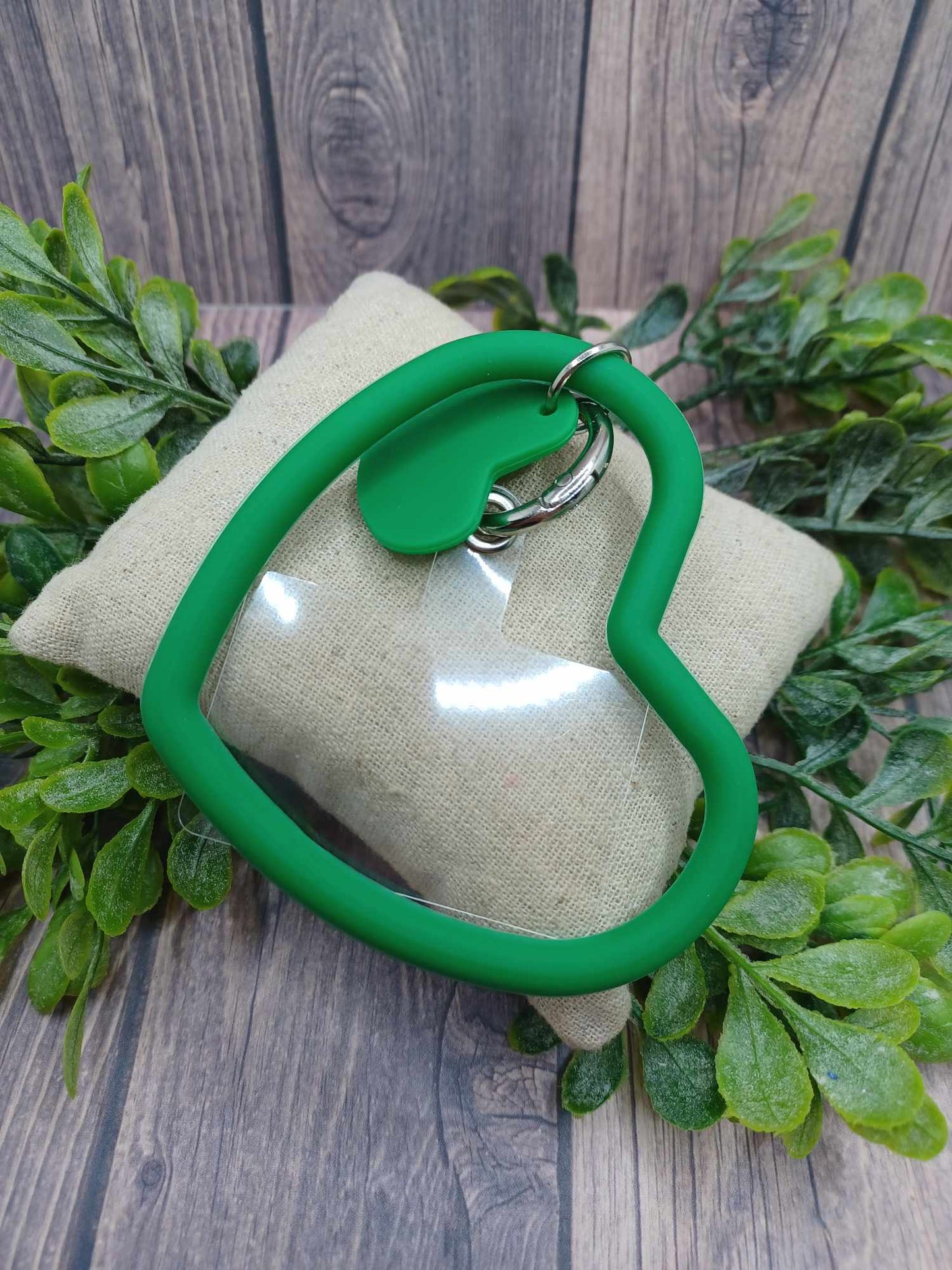 Green Heart Phone Accessory Wristlet