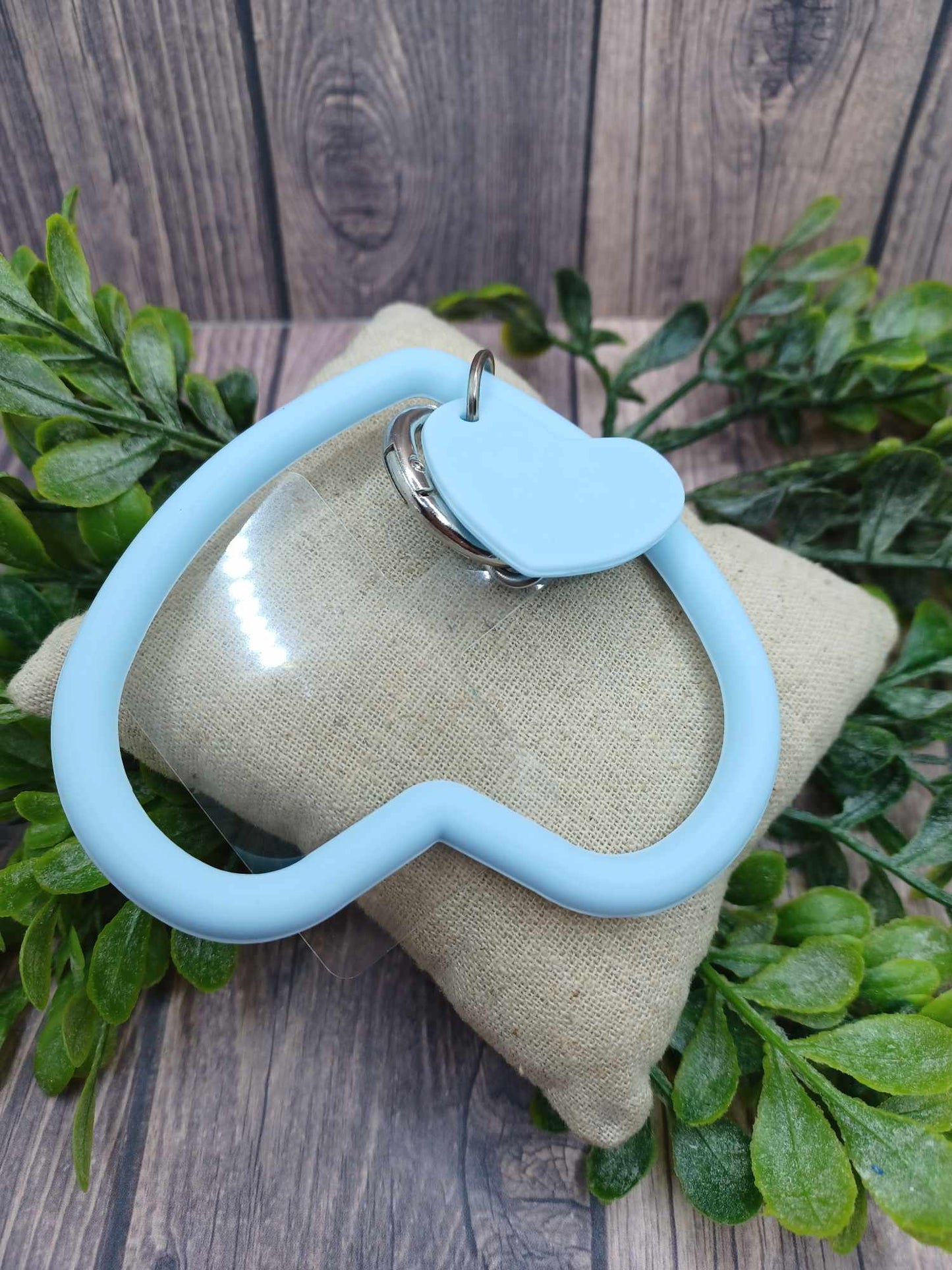 Light Blue Heart Phone Accessory Wristlet
