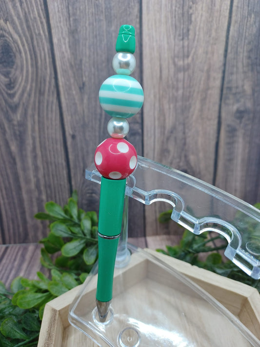 Pink & Teal Beaded Ink Pen