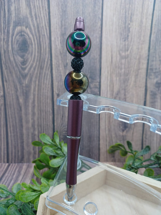 Oil Spill Beaded Ink Pen