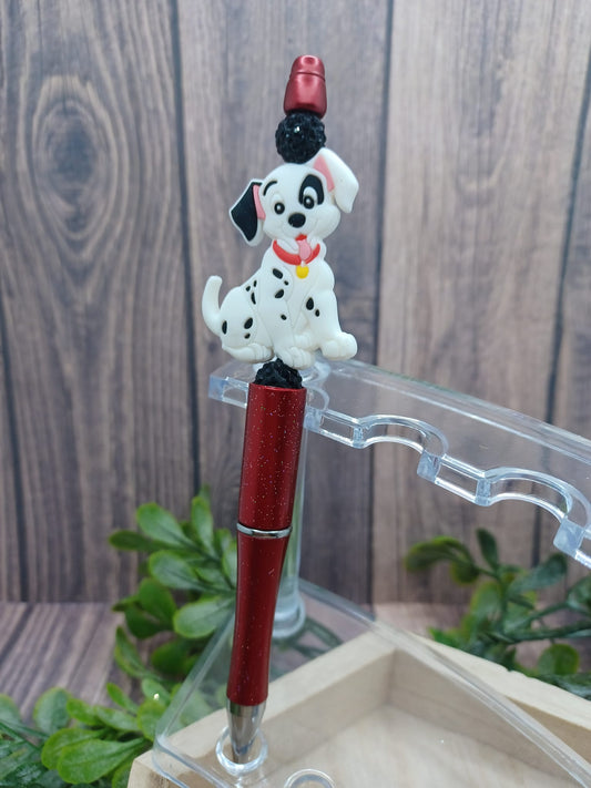 Dalmatian Beaded Ink Pen