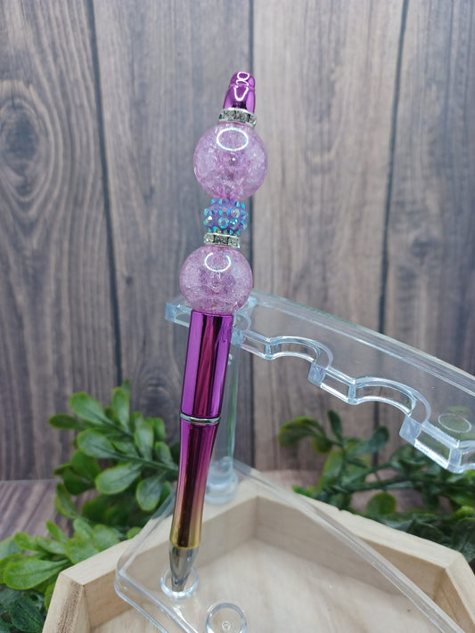 Purple Ombre Beaded Ink Pen