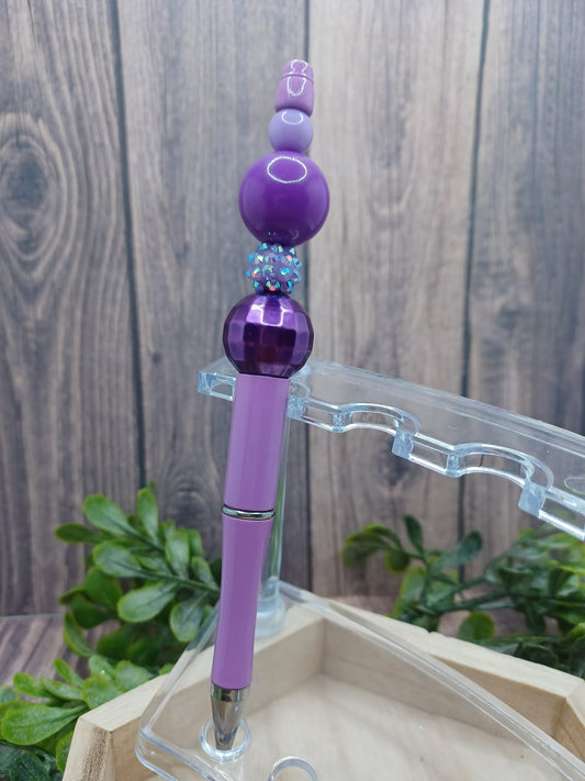 Purple Beaded Ink Pen