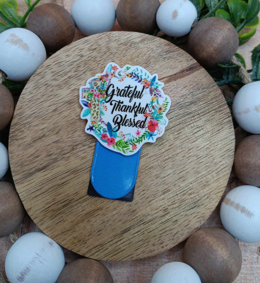 Grateful, Thankful, Blessed Magnetic Bookmark