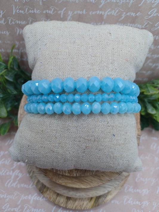 Blue Beaded Bracelet Set