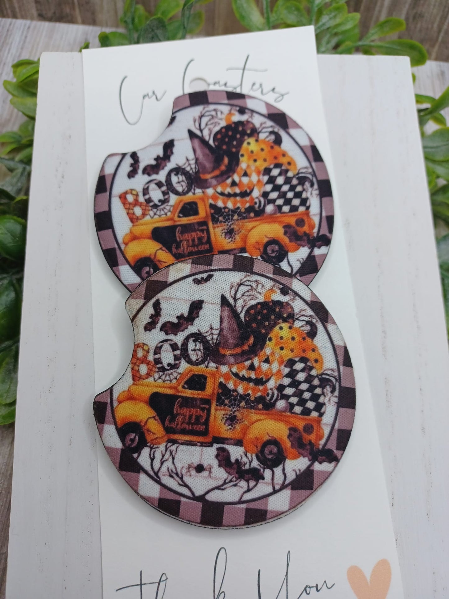 Halloween Car Coaster Set