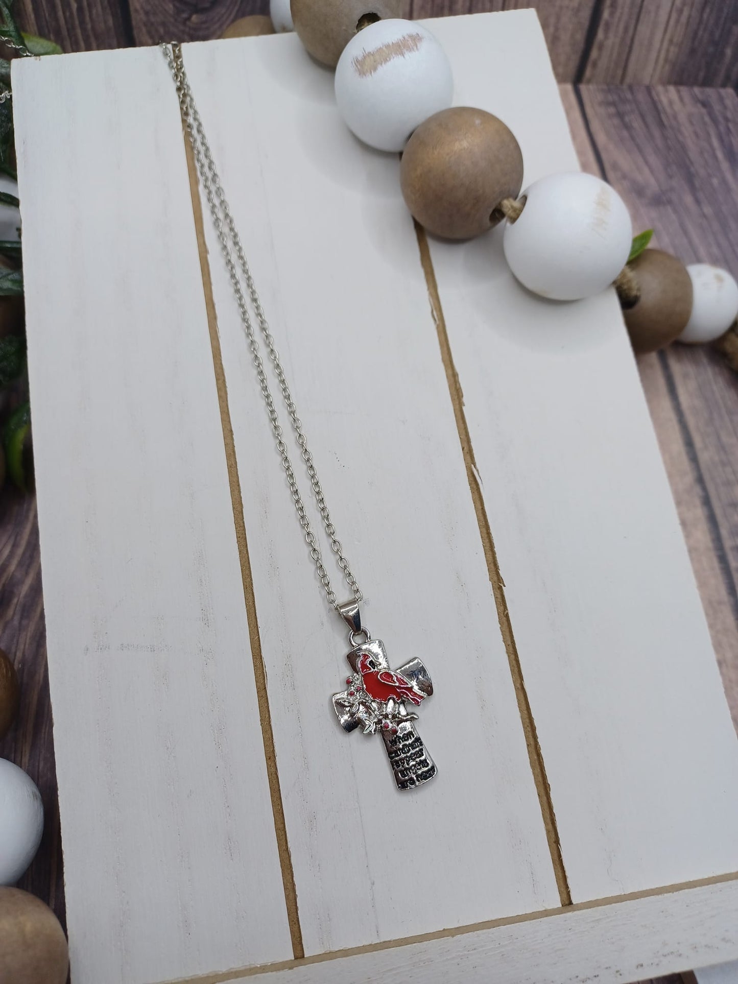 When Cardinals Appear, Angels are Near Necklace