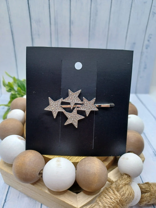 White Rhinestone Hair Clip Set - Comes as a set of 2