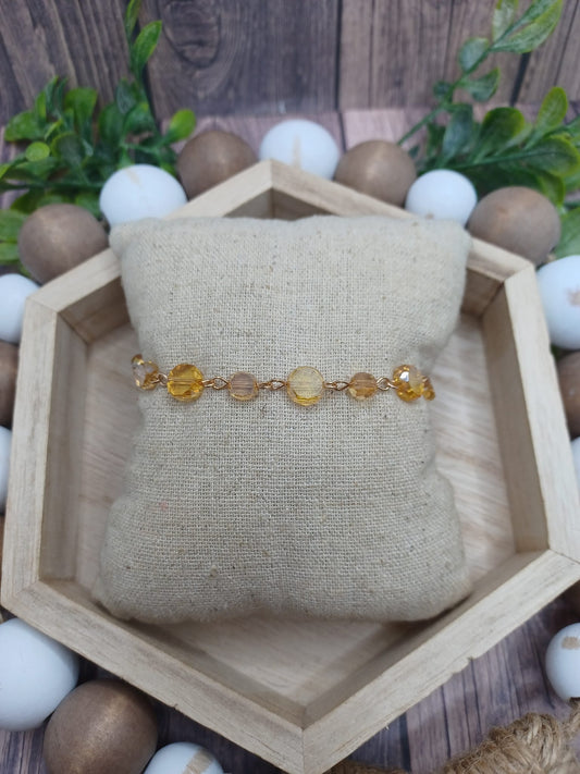 Gold Iridescent Beaded Bracelet