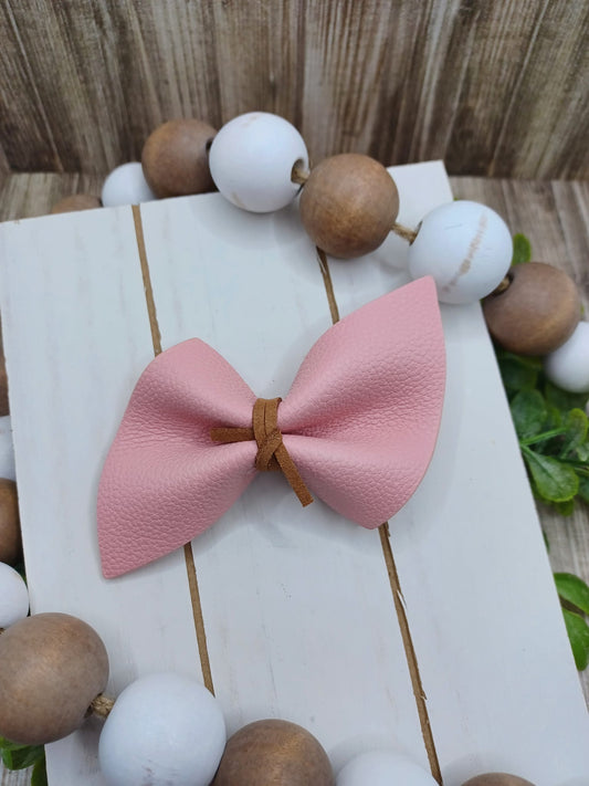 Pink Leather Style Hair Accessory