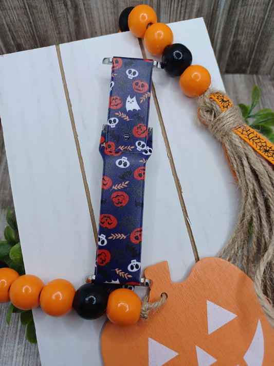 Dark Blue Halloween Themed Silicone Watch Band - fits size 38/40/41