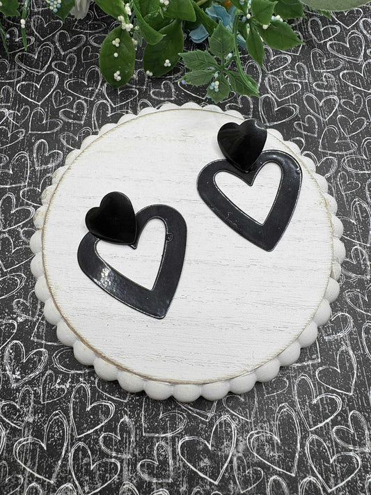 Black Heart Earrings