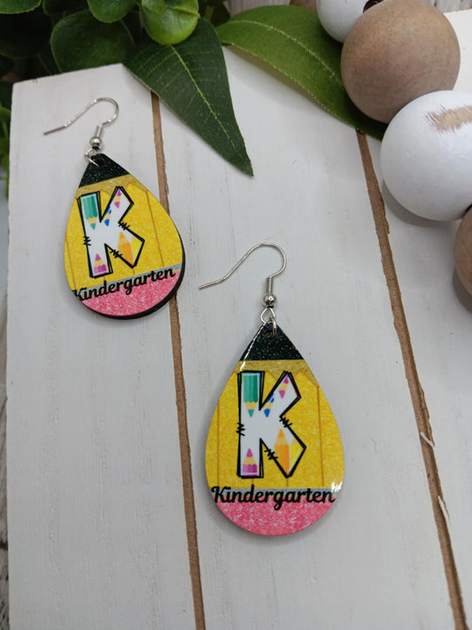 Kindergarten Pencil Design Earrings