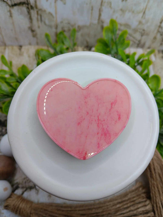 Pink Marbled Heart Mobile Phone Accessory