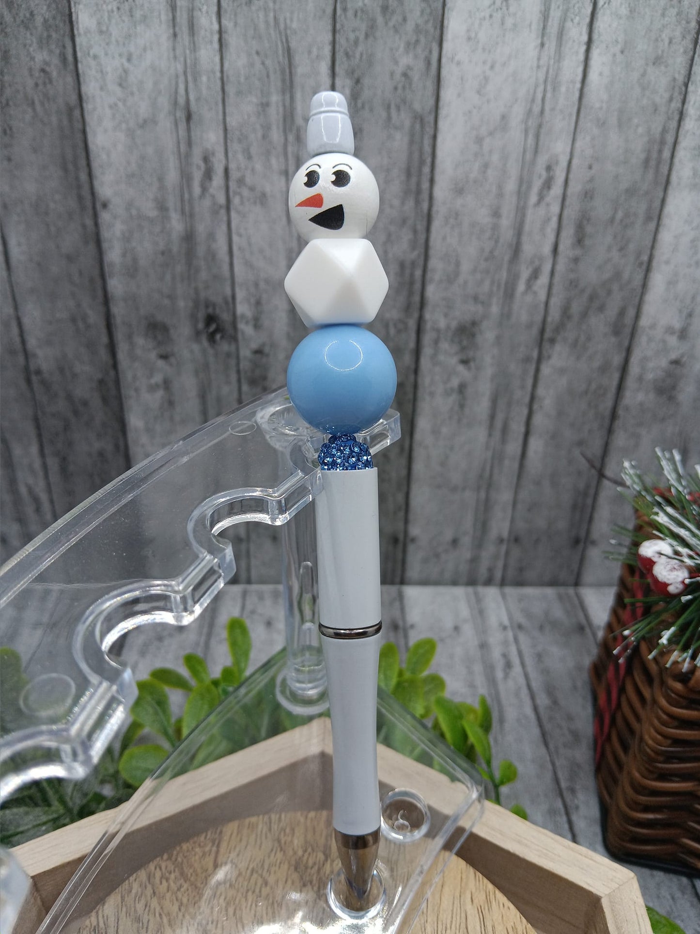 Light Blue Snowman Pen
