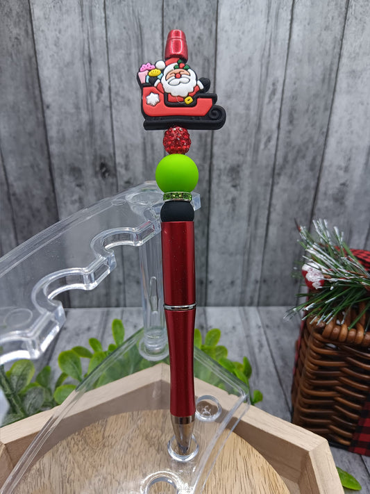 Santa Beaded Ink Pen
