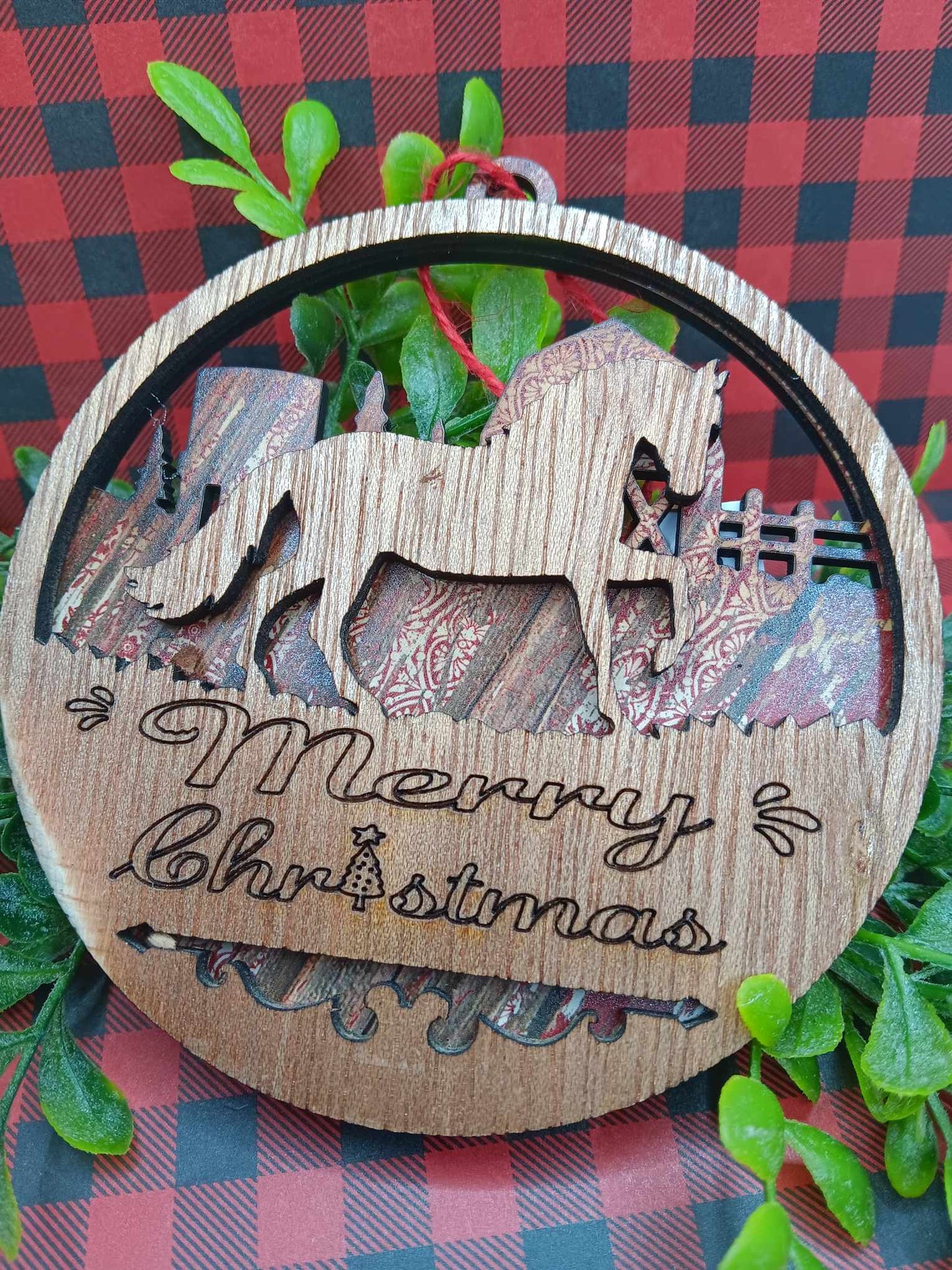 Merry Christmas Horse Holiday Ornament