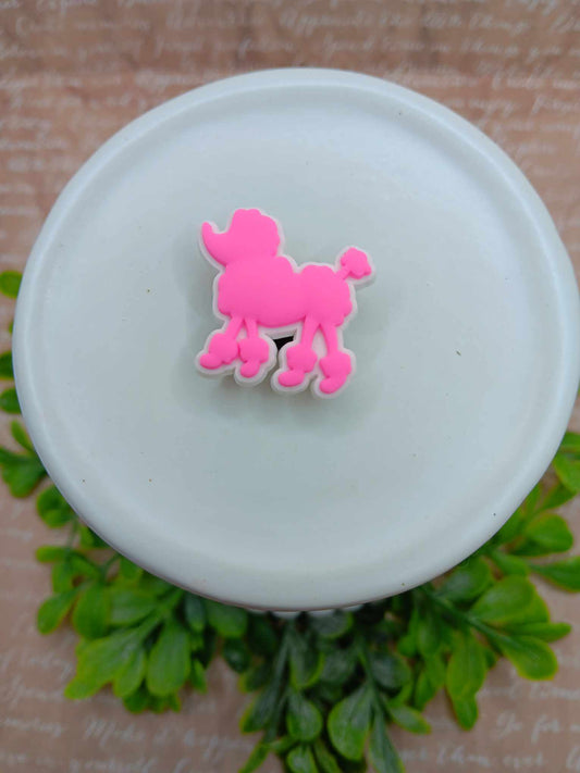 Pink Poodle Dog Shoe Charm Accessory