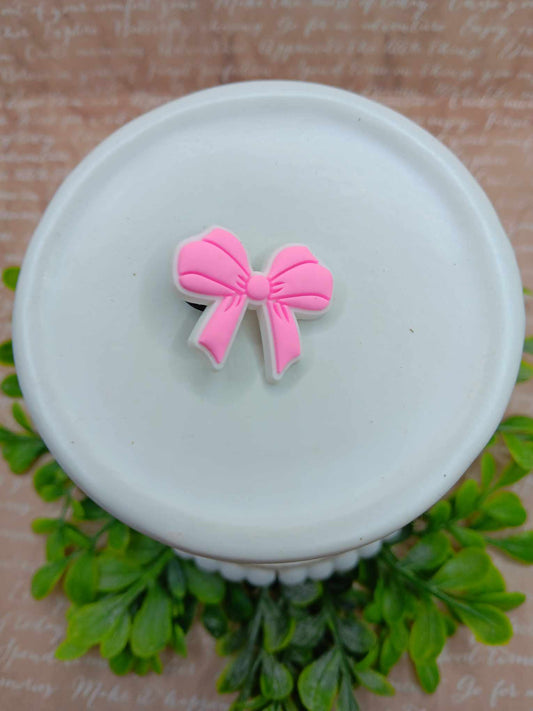 Pink Bow Shoe Charm Accessory