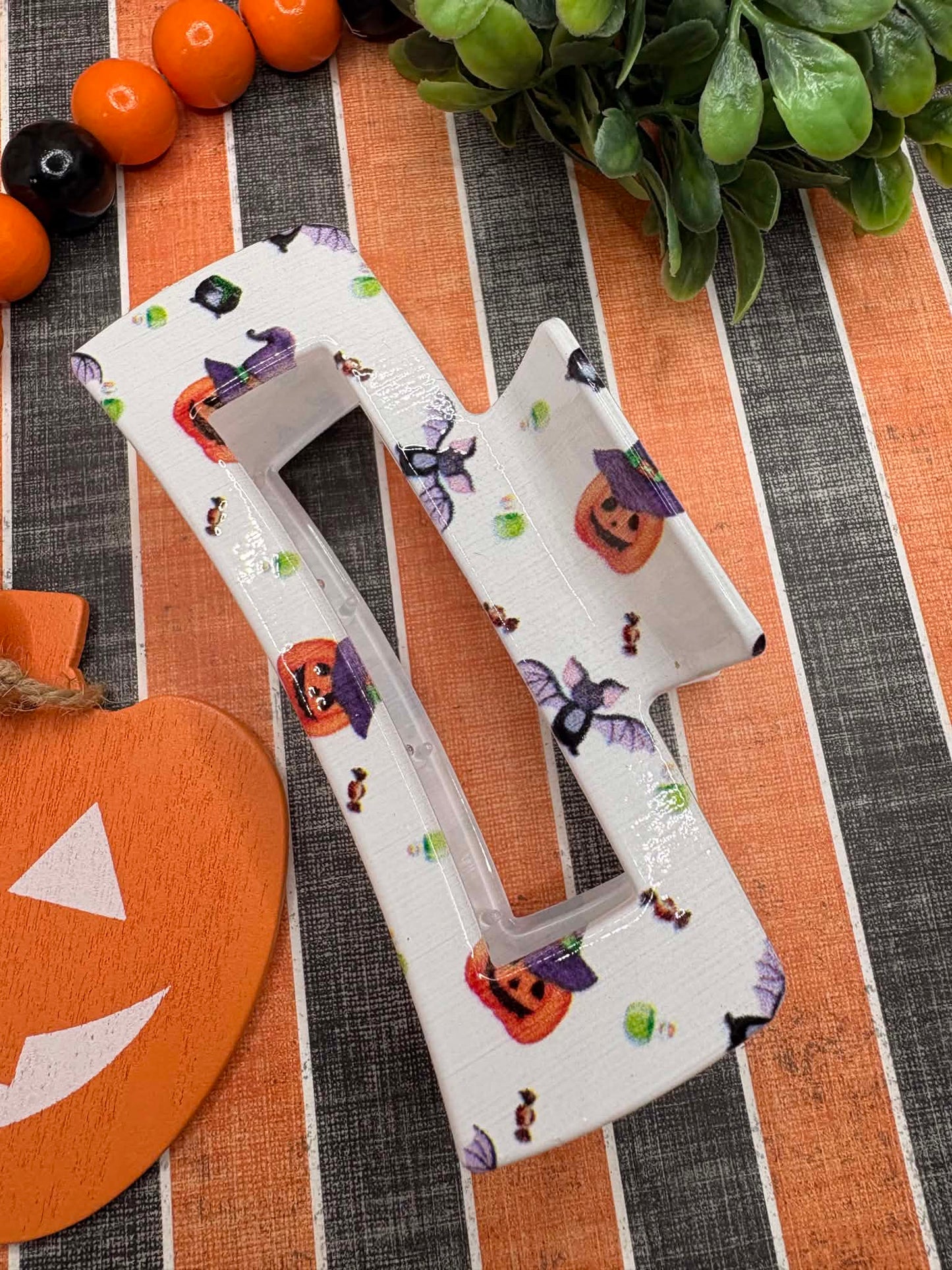 Halloween Themed Hair Claw Clip - White