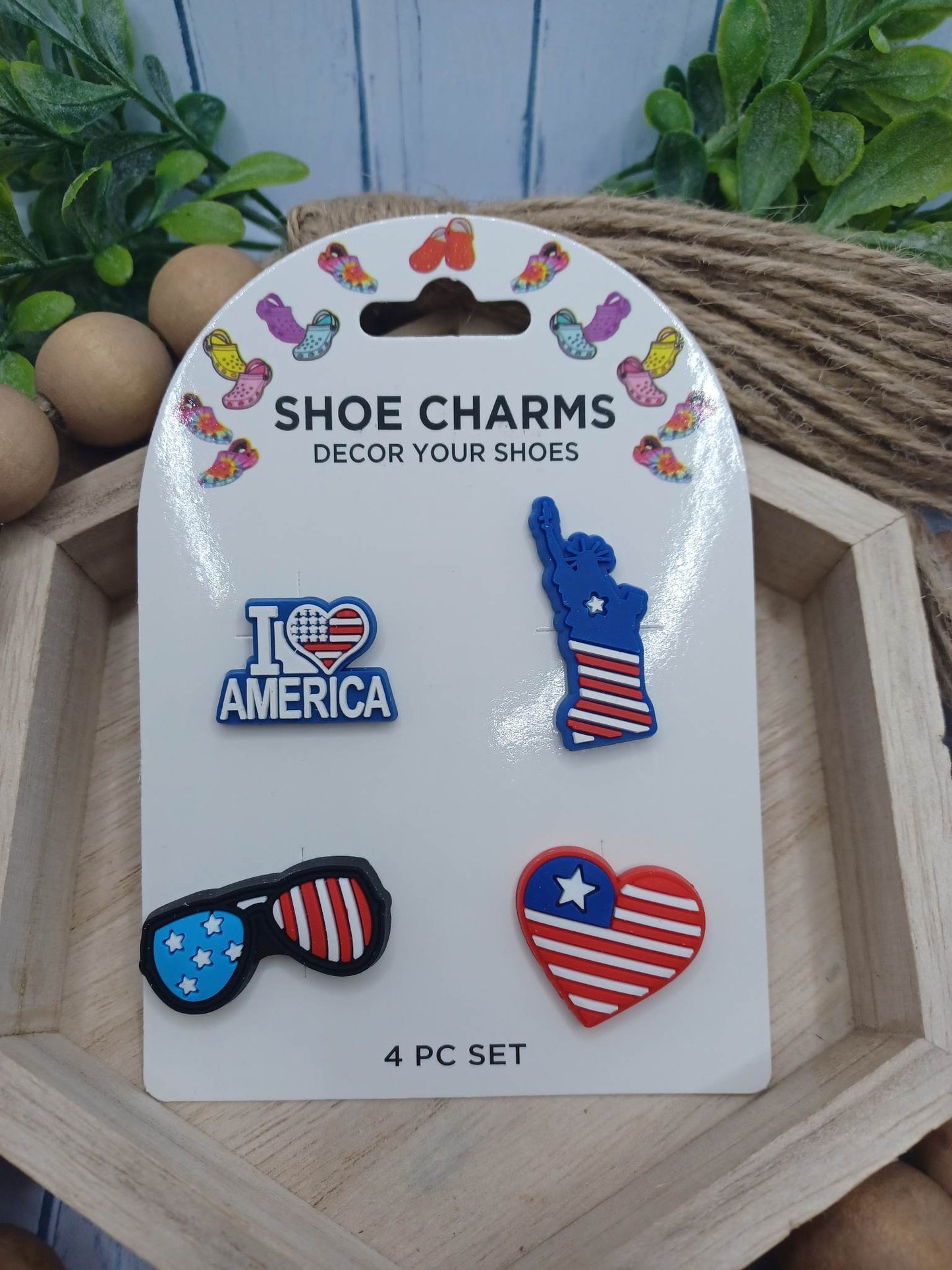 Patriotic Shoe Charm Accessory Set - Set 3