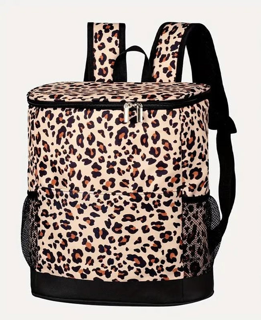 Leopard Print Cooler Backpack