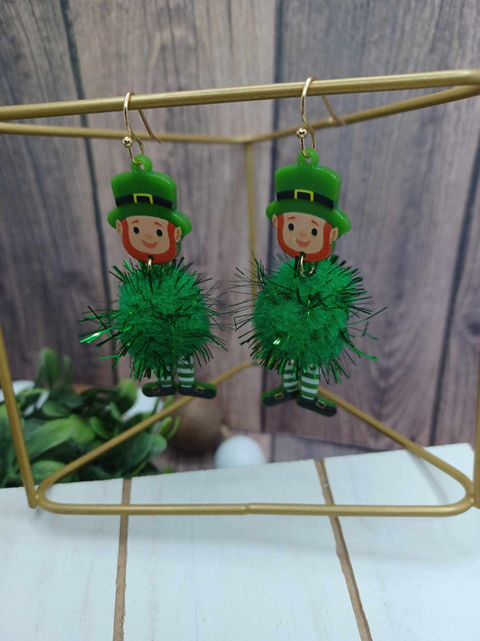 Leprechaun Pom Style Earrings