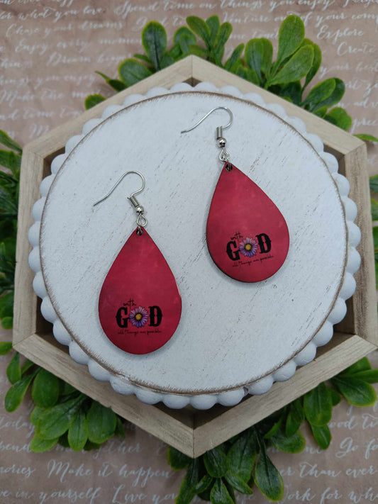 With God all Things are Possible Earrings