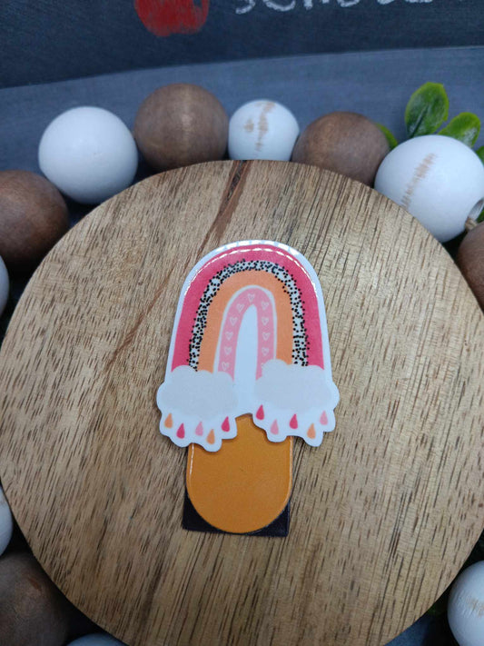 Pink & Orange Rainbow Magnetic Bookmark