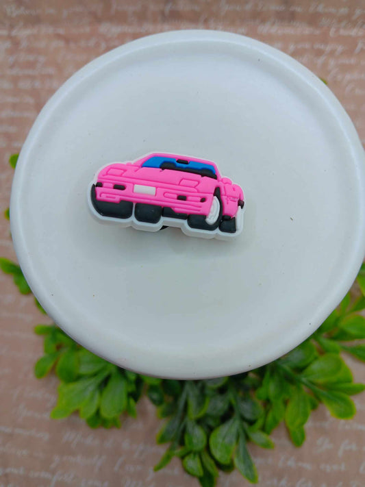 Pink Car Shoe Charm Accessory